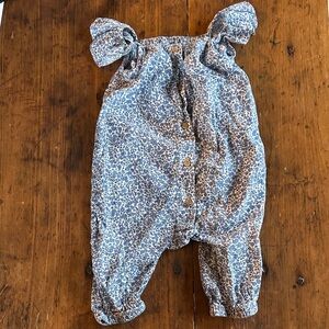 H&M Blue Floral Baby Romper with Button Front